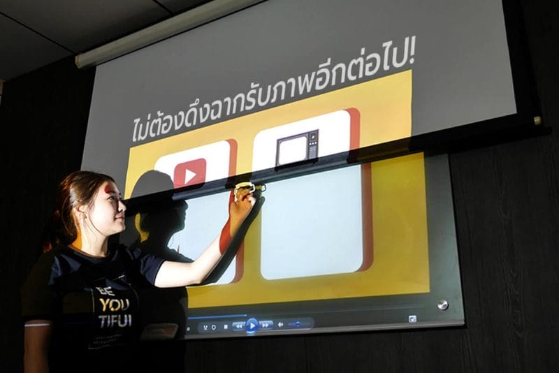 projector screen with glass whiteboard